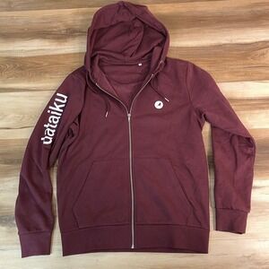 Jack Jones Dataiku Burgundy Zip Up Hoodie Sweatshirt Men's Medium Size M